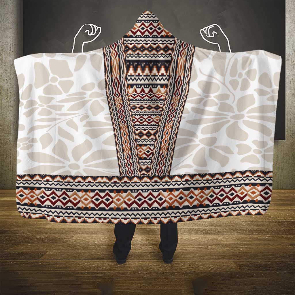 Danmark Traditional Patern with Daisy Hooded Blanket Danish Patern Simple Style
