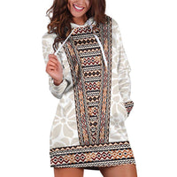 Danmark Traditional Patern with Daisy Hoodie Dress Danish Patern Simple Style