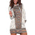 Danmark Traditional Patern with Daisy Hoodie Dress Danish Patern Simple Style