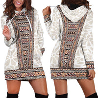 Danmark Traditional Patern with Daisy Hoodie Dress Danish Patern Simple Style