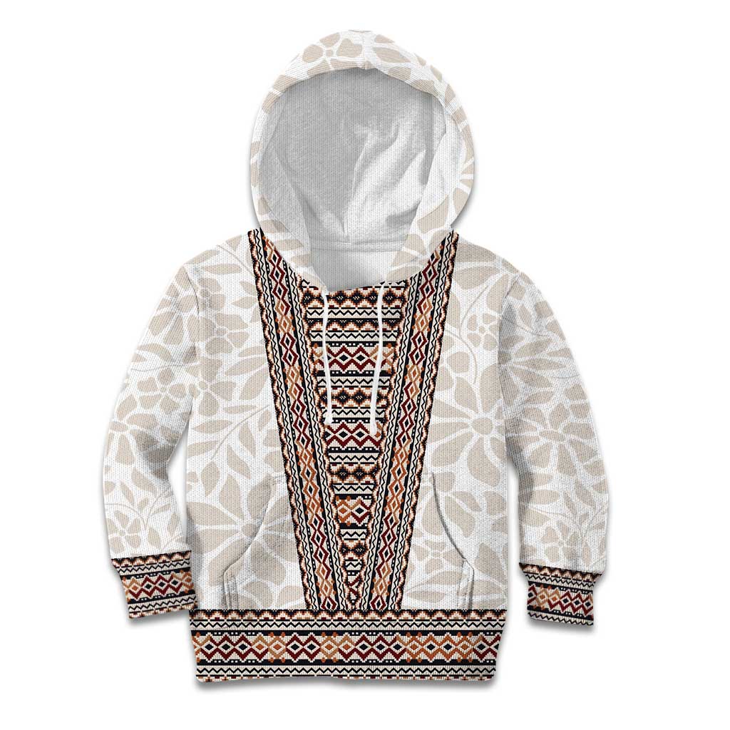 Danmark Traditional Patern with Daisy Kid Hoodie Danish Patern Simple Style