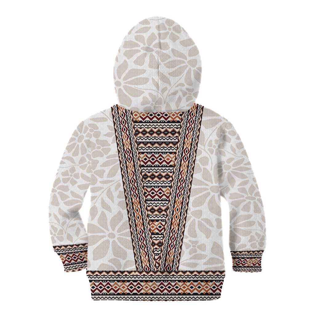 Danmark Traditional Patern with Daisy Kid Hoodie Danish Patern Simple Style
