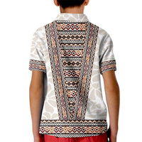 Danmark Traditional Patern with Daisy Kid Polo Shirt Danish Patern Simple Style