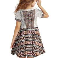 Danmark Traditional Patern with Daisy Kid Short Sleeve Dress Danish Patern Simple Style