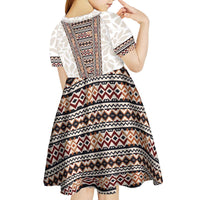 Danmark Traditional Patern with Daisy Kid Short Sleeve Dress Danish Patern Simple Style