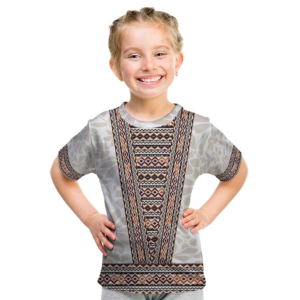 Danmark Traditional Patern with Daisy Kid T Shirt Danish Patern Simple Style