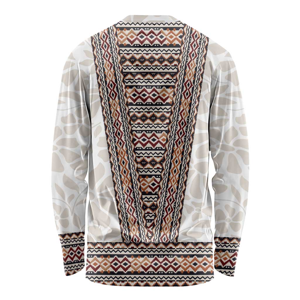 Danmark Traditional Patern with Daisy Long Sleeve Shirt Danish Patern Simple Style