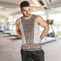 Danmark Traditional Patern with Daisy Men Tank Top Danish Patern Simple Style