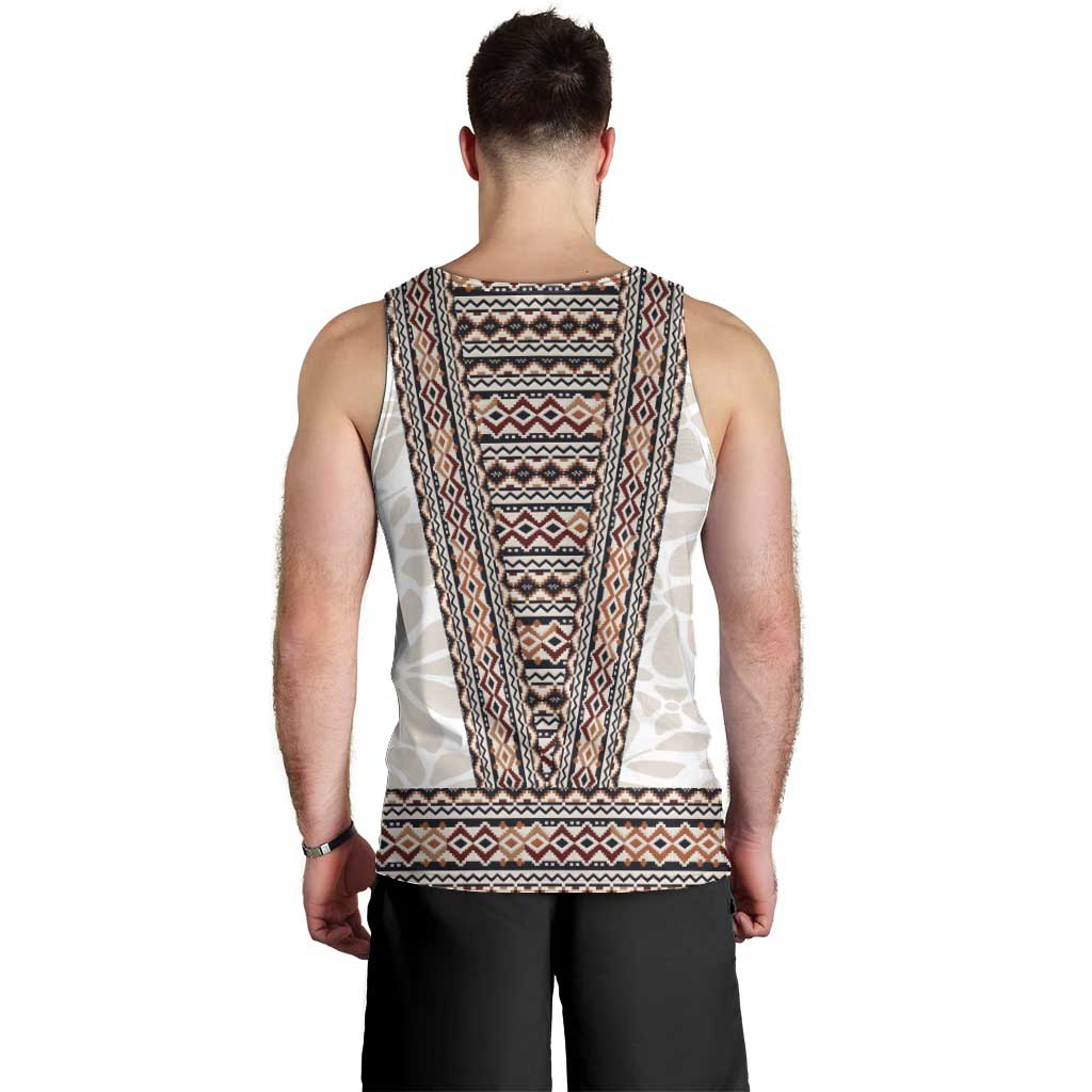 Danmark Traditional Patern with Daisy Men Tank Top Danish Patern Simple Style