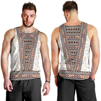 Danmark Traditional Patern with Daisy Men Tank Top Danish Patern Simple Style