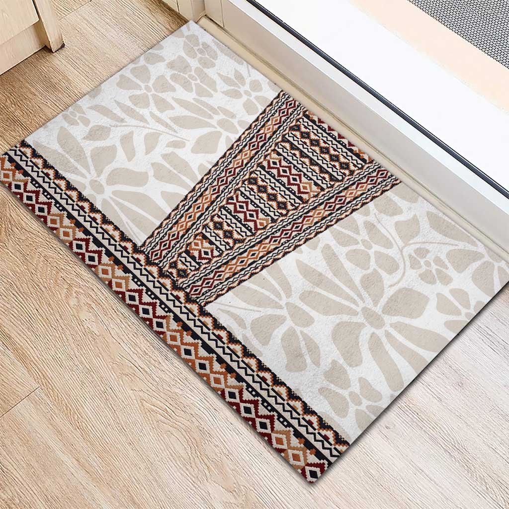 Danmark Traditional Patern with Daisy Rubber Doormat Danish Patern Simple Style