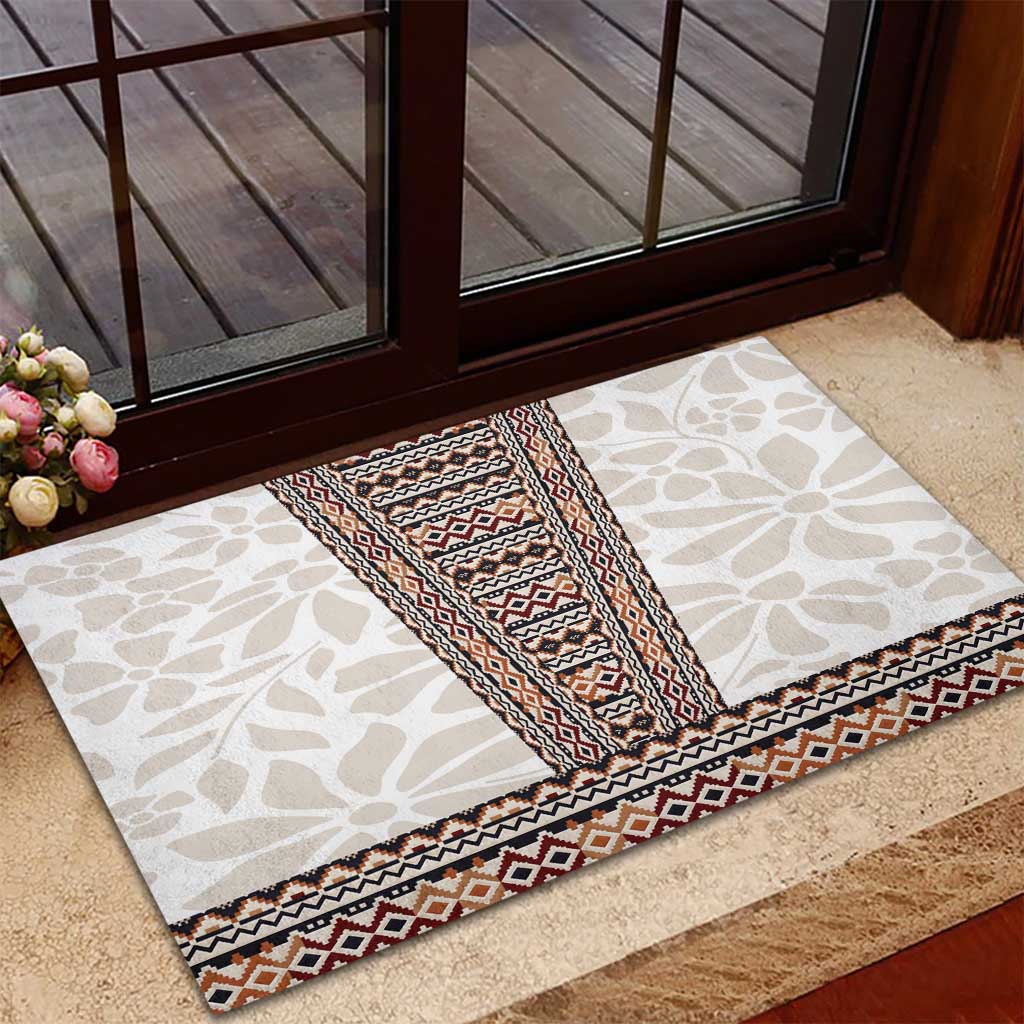 Danmark Traditional Patern with Daisy Rubber Doormat Danish Patern Simple Style