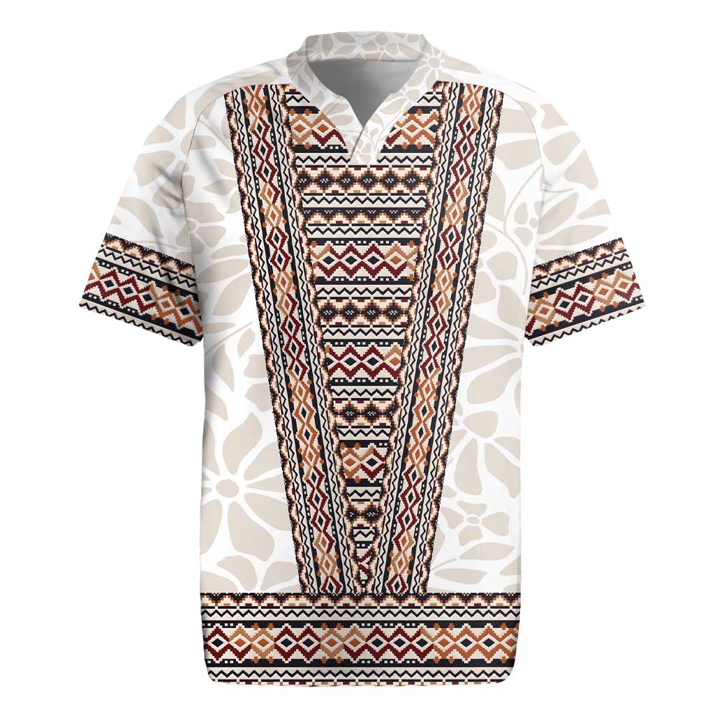 Danmark Traditional Patern with Daisy Rugby Jersey Danish Patern Simple Style