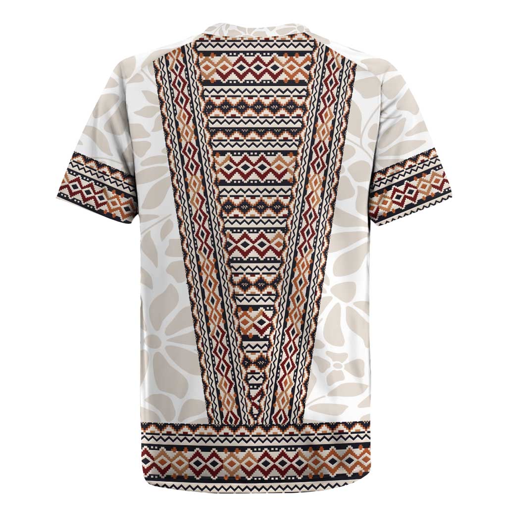 Danmark Traditional Patern with Daisy Rugby Jersey Danish Patern Simple Style