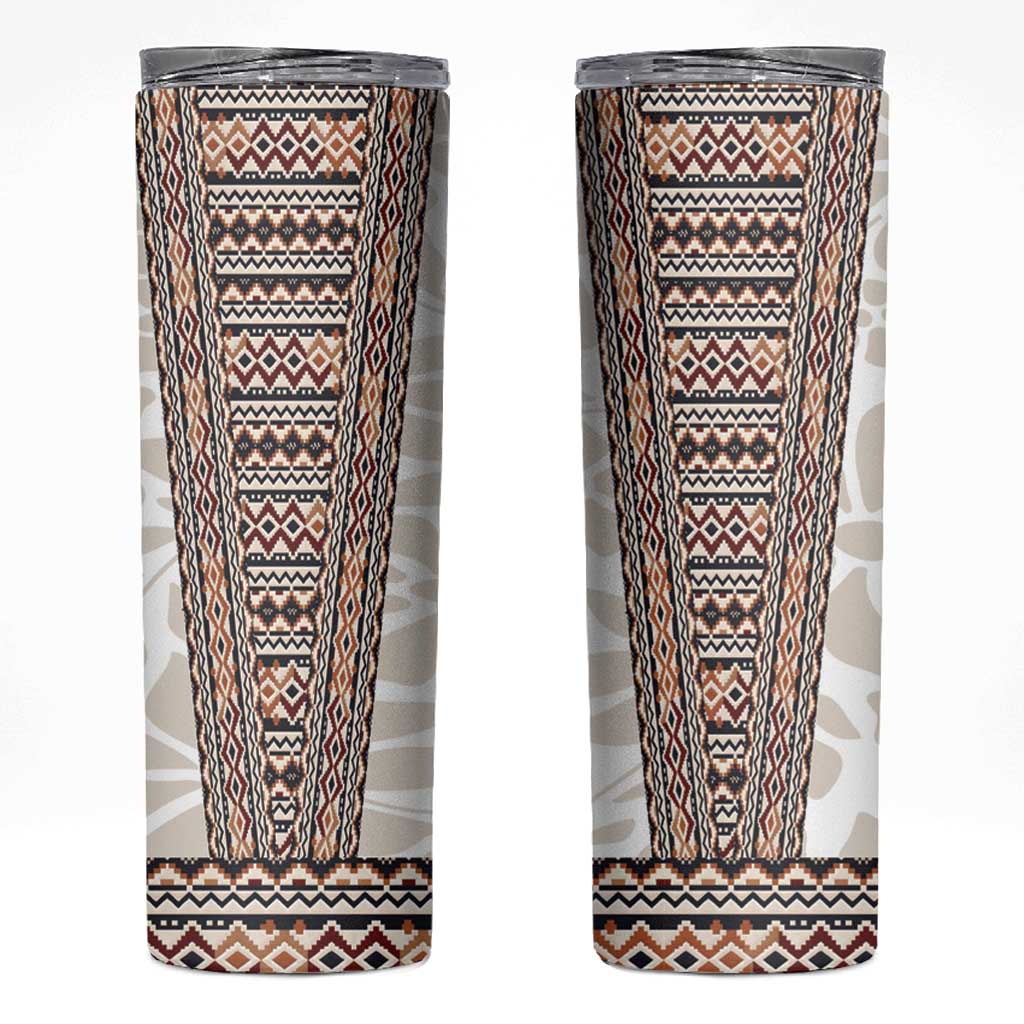 Danmark Traditional Patern with Daisy Skinny Tumbler Danish Patern Simple Style