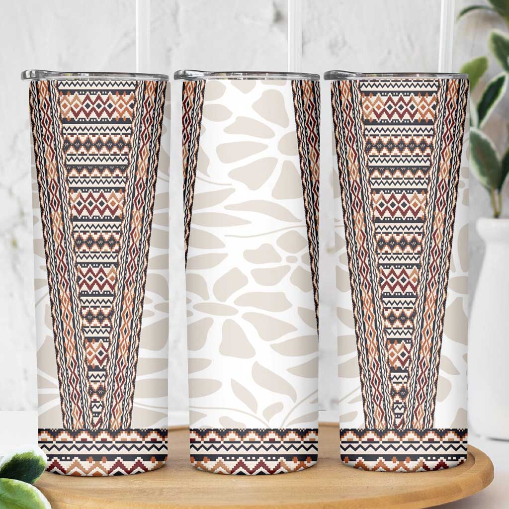 Danmark Traditional Patern with Daisy Skinny Tumbler Danish Patern Simple Style