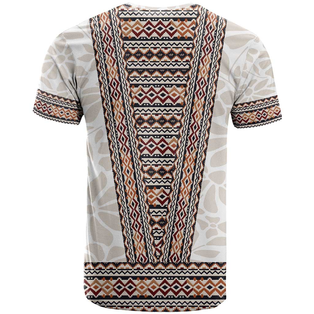 Danmark Traditional Patern with Daisy T Shirt Danish Patern Simple Style