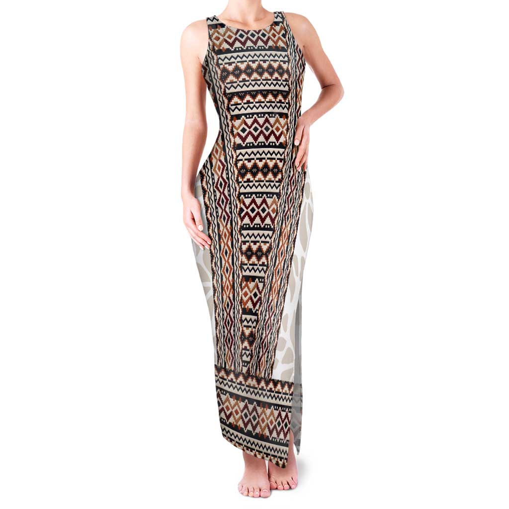 Danmark Traditional Patern with Daisy Tank Maxi Dress Danish Patern Simple Style