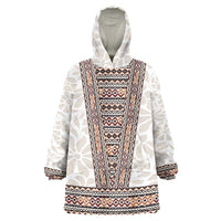 Danmark Traditional Patern with Daisy Wearable Blanket Hoodie Danish Patern Simple Style