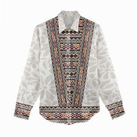 Danmark Traditional Patern with Daisy Women Casual Shirt Danish Patern Simple Style