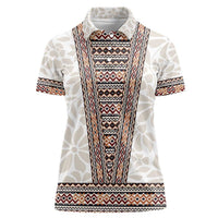 Danmark Traditional Patern with Daisy Women Polo Shirt Danish Patern Simple Style