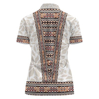 Danmark Traditional Patern with Daisy Women Polo Shirt Danish Patern Simple Style