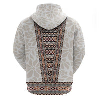 Danmark Traditional Patern with Daisy Zip Hoodie Danish Patern Simple Style