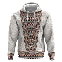 Danmark Traditional Patern with Daisy Zip Hoodie Danish Patern Simple Style