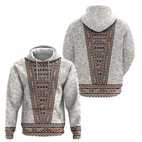Danmark Traditional Patern with Daisy Zip Hoodie Danish Patern Simple Style