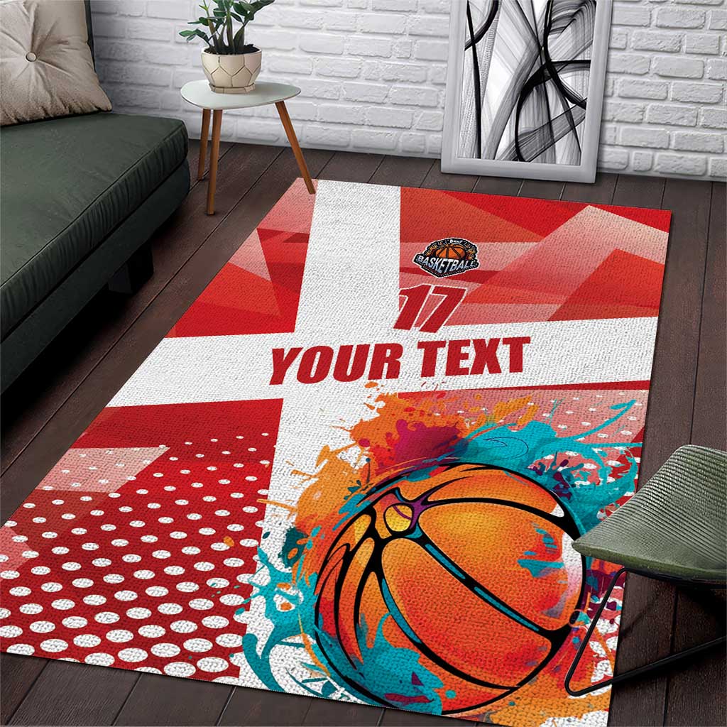 Custom Danmark Basketball Go Champions Area Rug Sporty Style