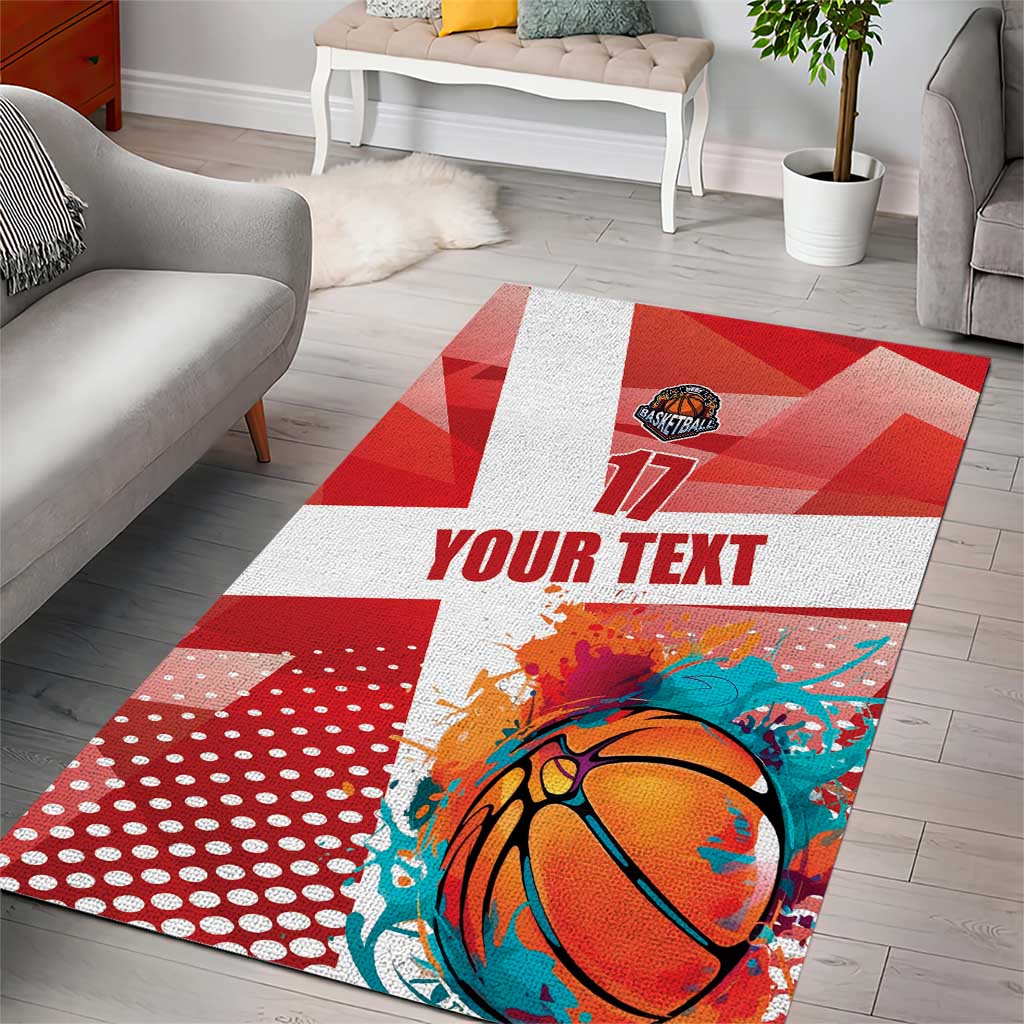 Custom Danmark Basketball Go Champions Area Rug Sporty Style