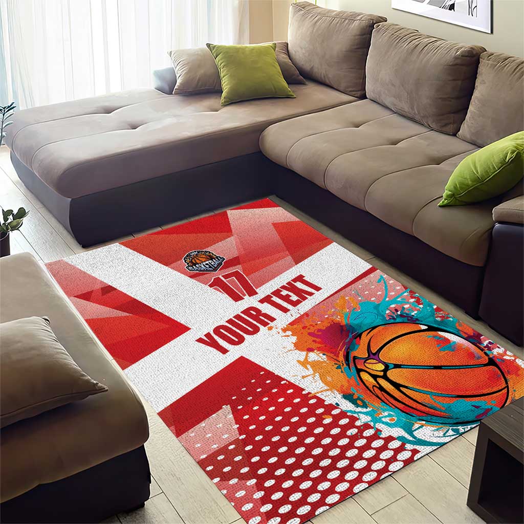 Custom Danmark Basketball Go Champions Area Rug Sporty Style