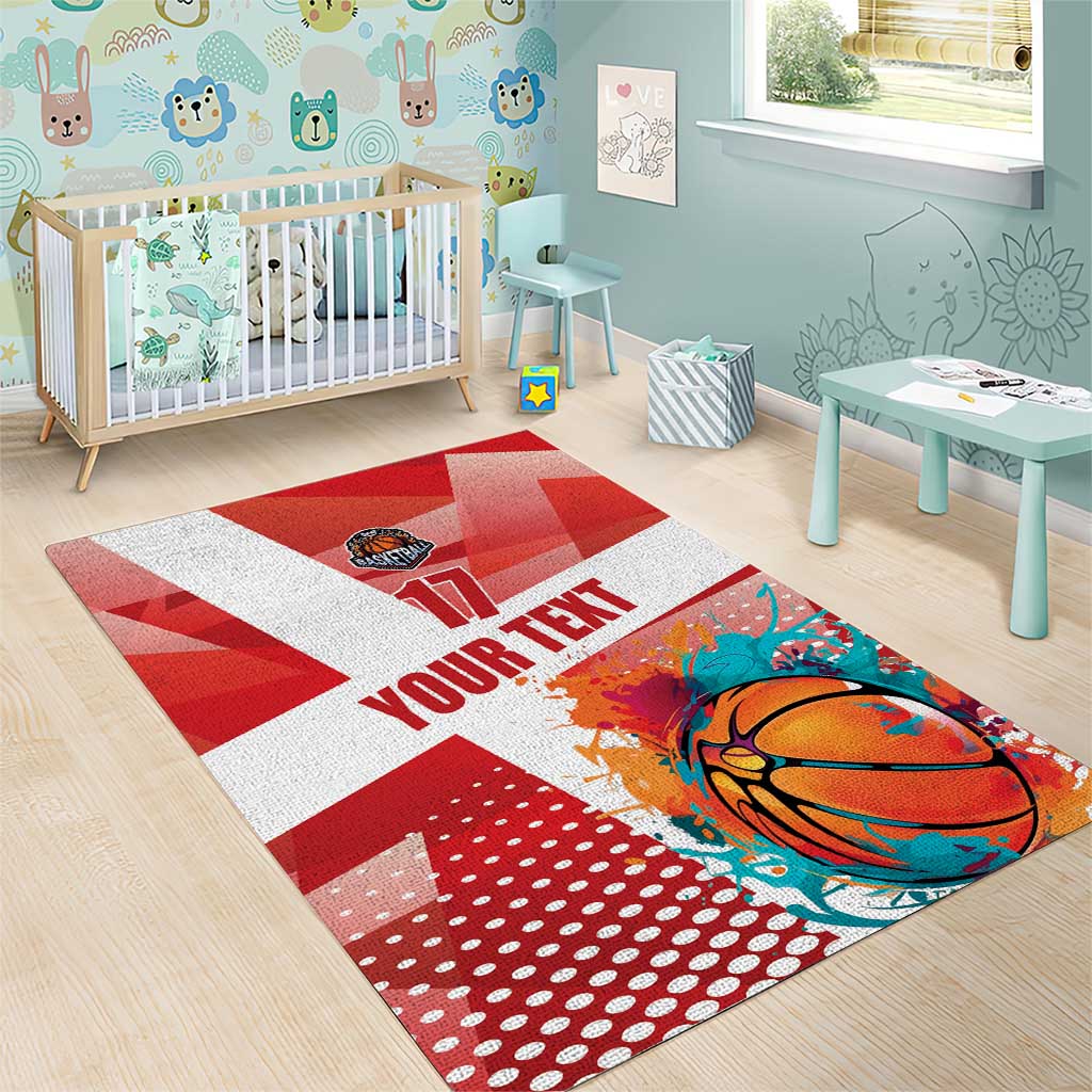 Custom Danmark Basketball Go Champions Area Rug Sporty Style