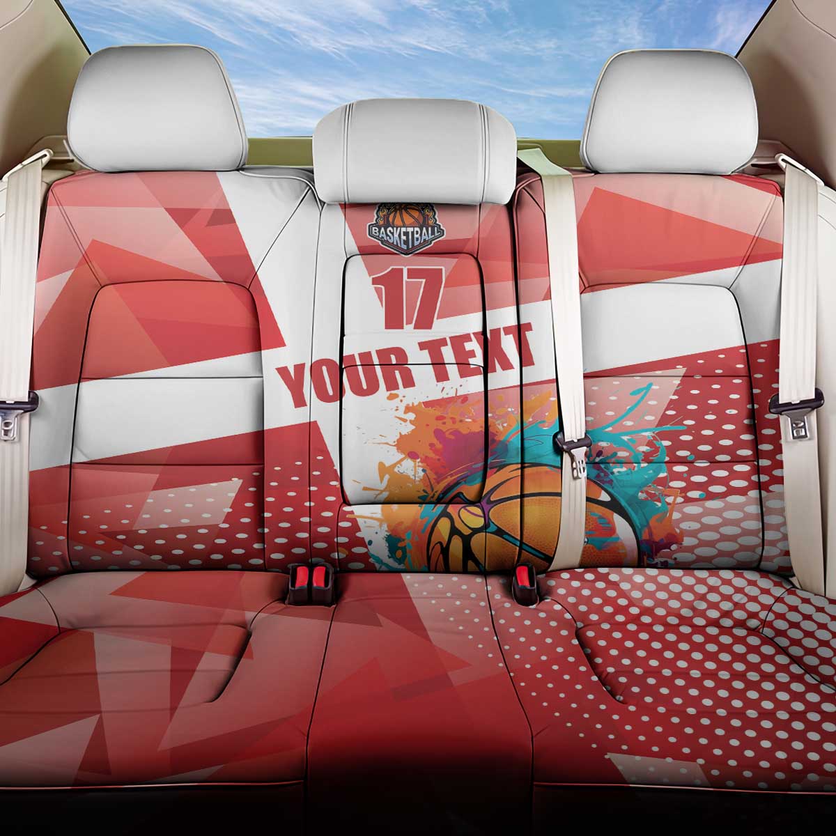 Custom Danmark Basketball Go Champions Back Car Seat Cover Sporty Style