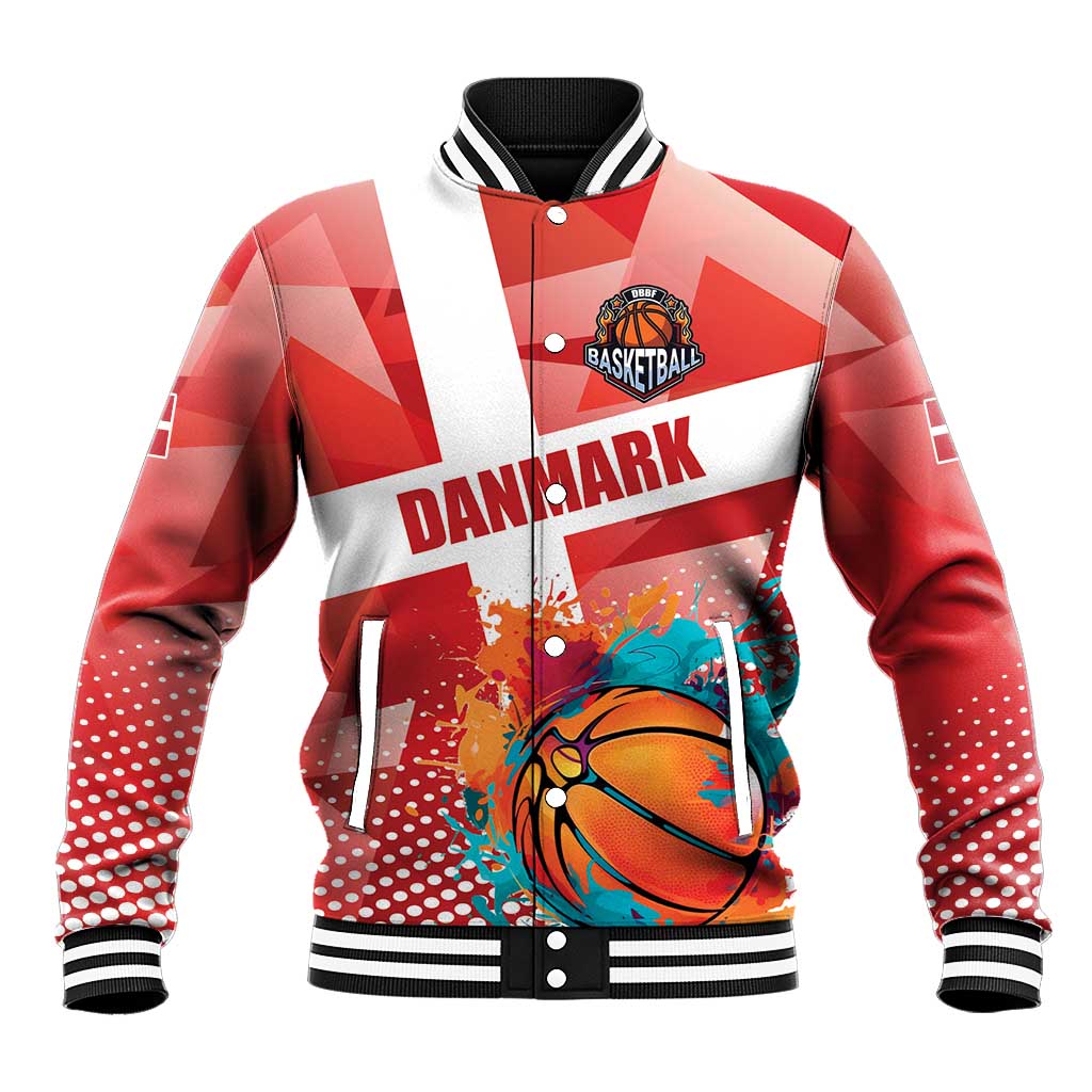 Custom Danmark Basketball Go Champions Baseball Jacket Sporty Style