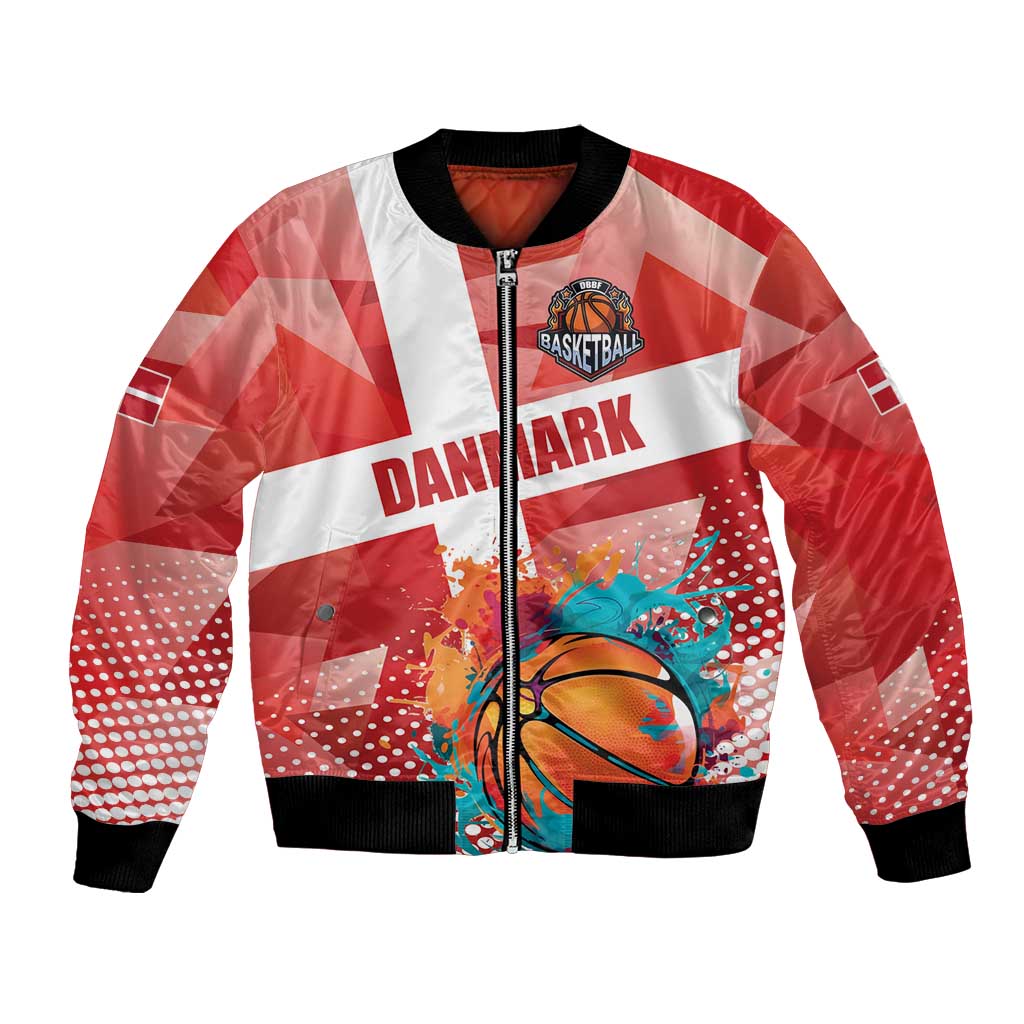 Custom Danmark Basketball Go Champions Bomber Jacket Sporty Style