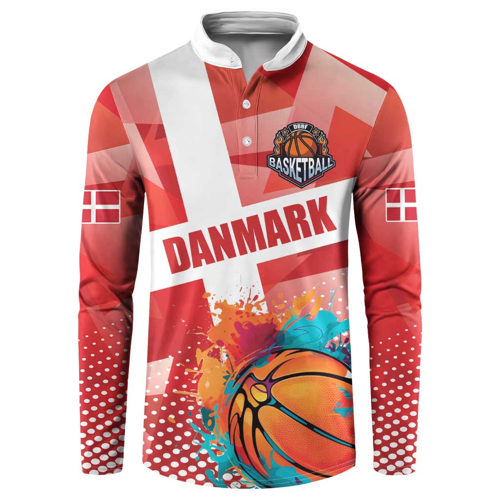 Custom Danmark Basketball Go Champions Button Sweatshirt Sporty Style