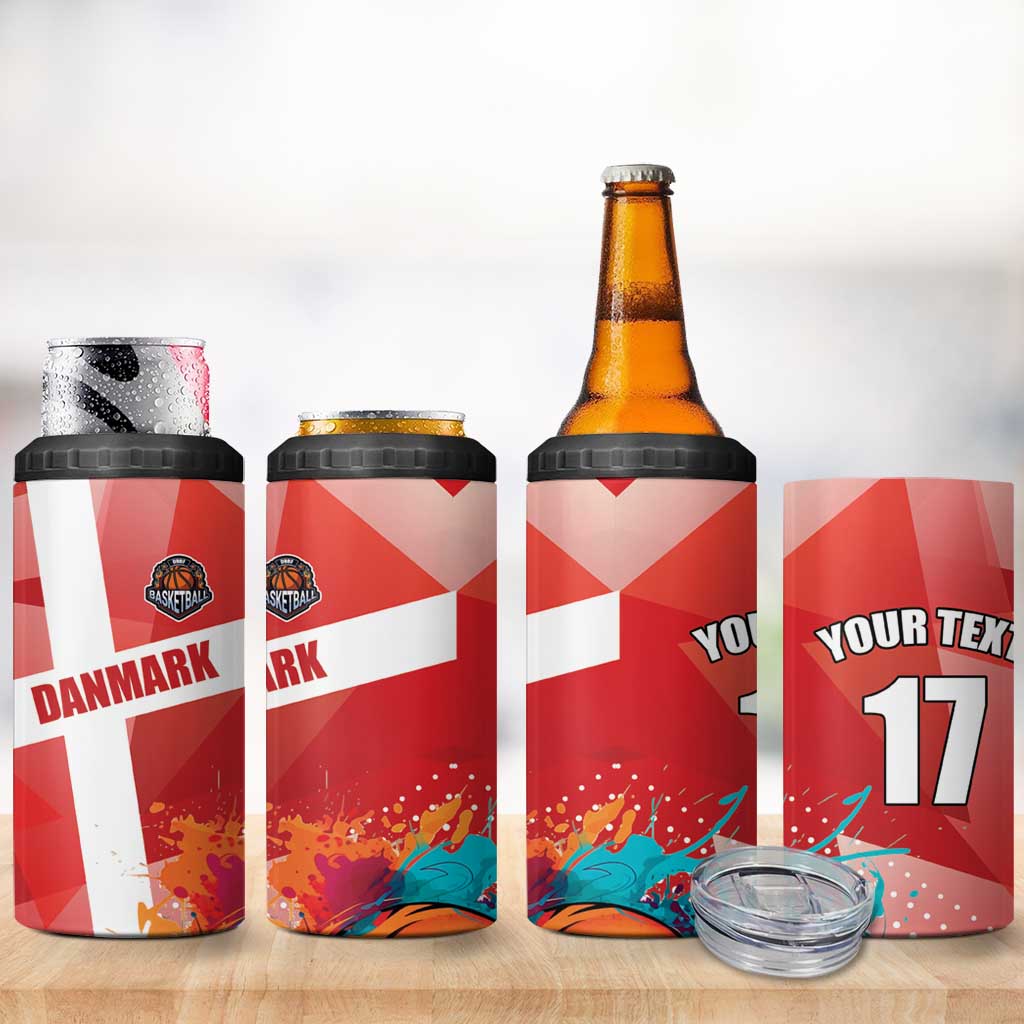 Custom Danmark Basketball Go Champions 4 in 1 Can Cooler Tumbler Sporty Style