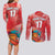 Custom Danmark Basketball Go Champions Couples Matching Long Sleeve Bodycon Dress and Long Sleeve Button Shirt Sporty Style