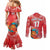 Custom Danmark Basketball Go Champions Couples Matching Mermaid Dress and Long Sleeve Button Shirt Sporty Style