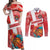 Custom Danmark Basketball Go Champions Couples Matching Off Shoulder Maxi Dress and Long Sleeve Button Shirt Sporty Style
