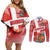 Custom Danmark Basketball Go Champions Couples Matching Off Shoulder Short Dress and Long Sleeve Button Shirt Sporty Style