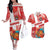 Custom Danmark Basketball Go Champions Couples Matching Off The Shoulder Long Sleeve Dress and Hawaiian Shirt Sporty Style