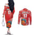 Custom Danmark Basketball Go Champions Couples Matching Off The Shoulder Long Sleeve Dress and Long Sleeve Button Shirt Sporty Style