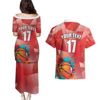 Custom Danmark Basketball Go Champions Couples Matching Puletasi and Hawaiian Shirt Sporty Style