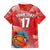 Custom Danmark Basketball Go Champions Family Matching Off The Shoulder Long Sleeve Dress and Hawaiian Shirt Sporty Style