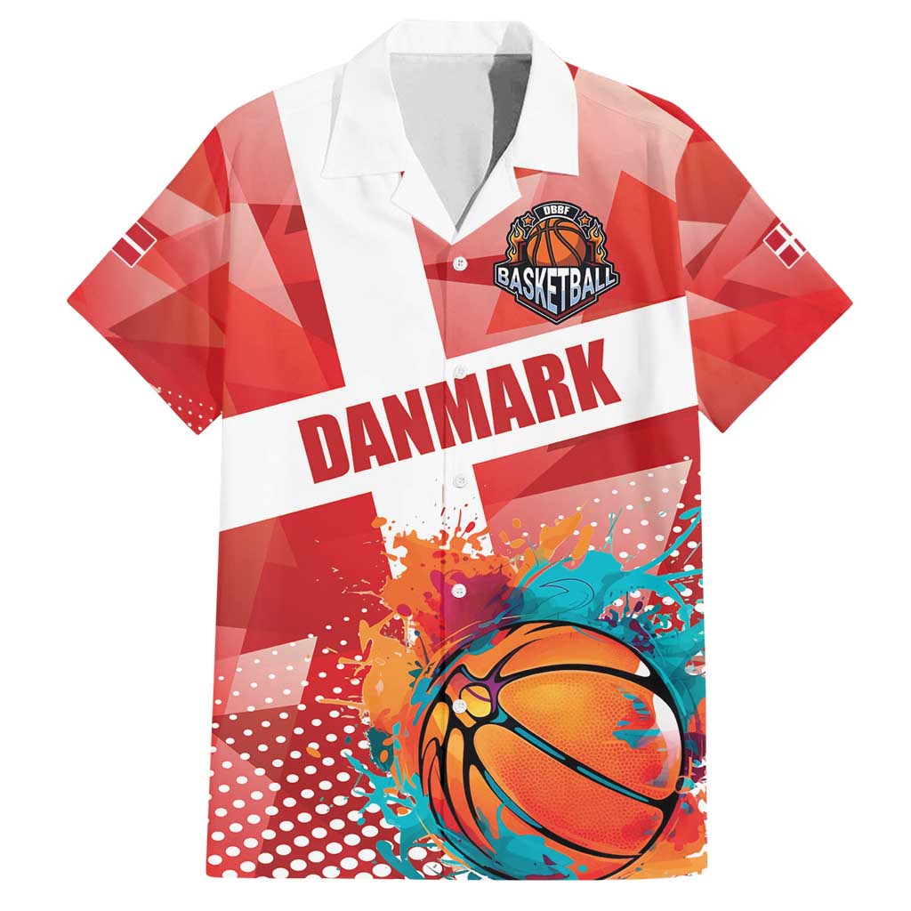 Custom Danmark Basketball Go Champions Family Matching Off Shoulder Maxi Dress and Hawaiian Shirt Sporty Style