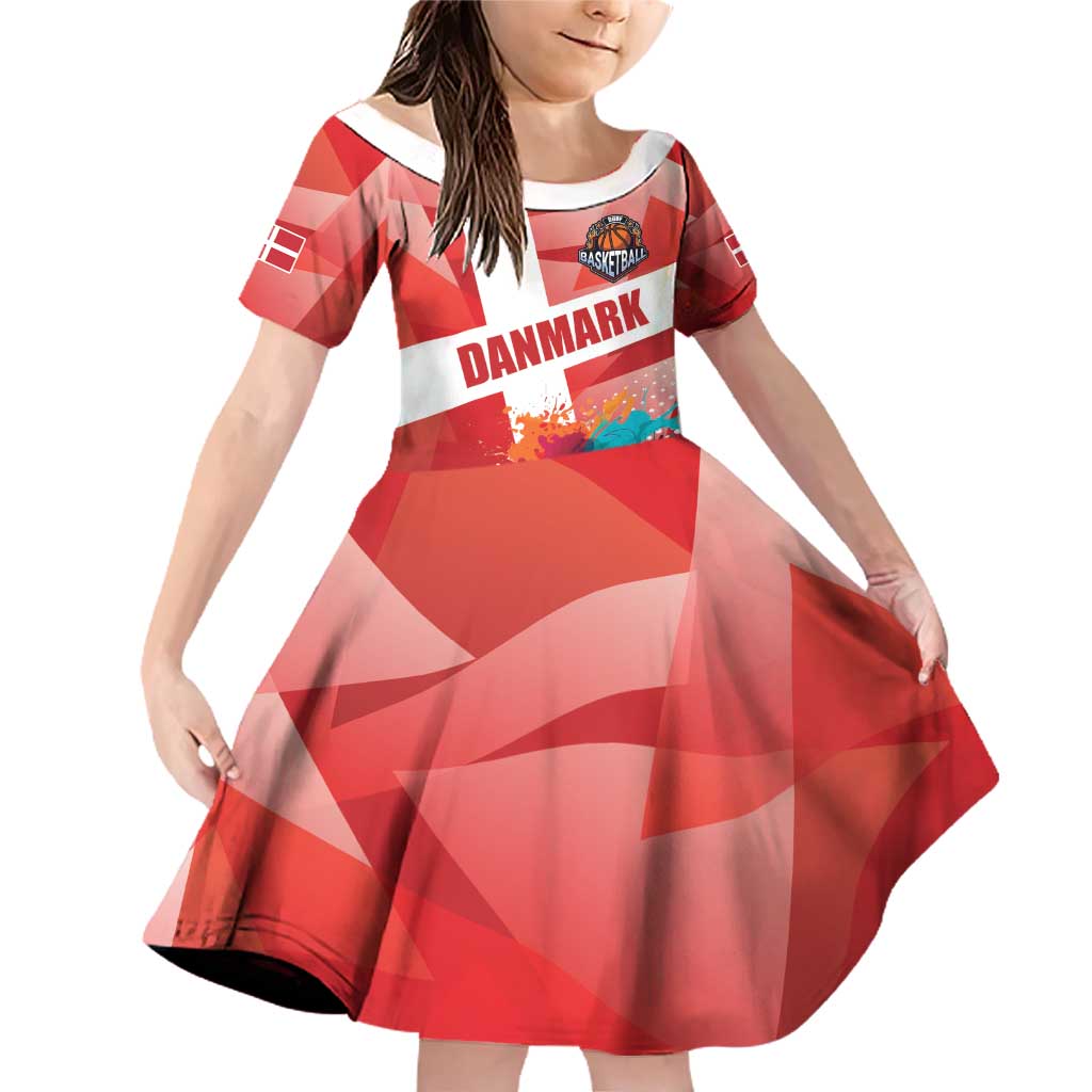 Custom Danmark Basketball Go Champions Family Matching Off Shoulder Short Dress and Hawaiian Shirt Sporty Style