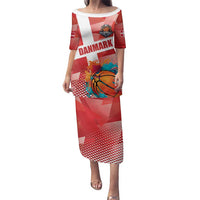 Custom Danmark Basketball Go Champions Family Matching Puletasi and Hawaiian Shirt Sporty Style