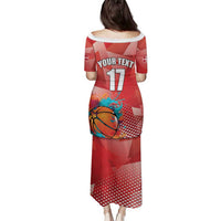 Custom Danmark Basketball Go Champions Family Matching Puletasi and Hawaiian Shirt Sporty Style